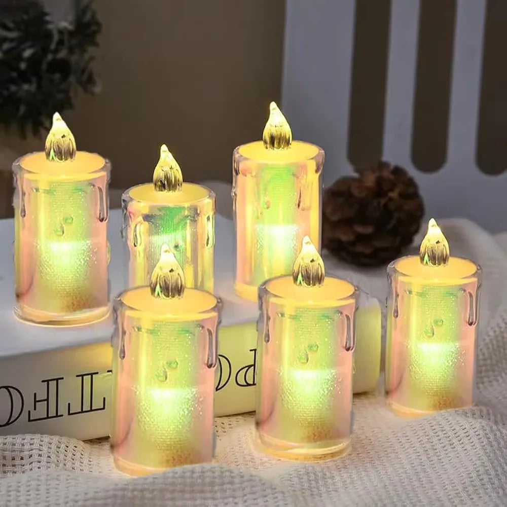 Flameless and Smokeless Decorative Transparent Led Tea Light Candle (Pack of 6)